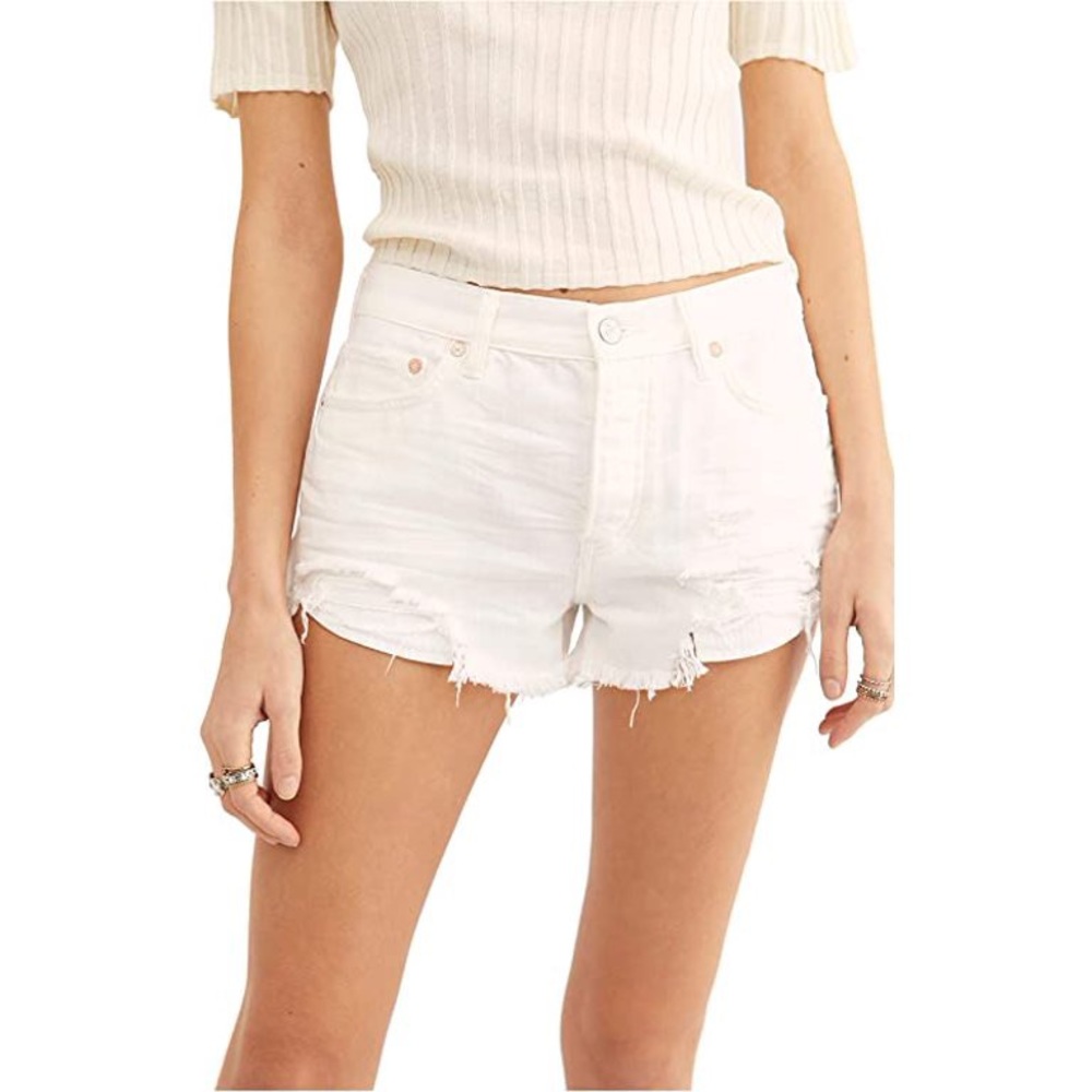 Free People Loving Good Vibrations Shorts Ivory 30